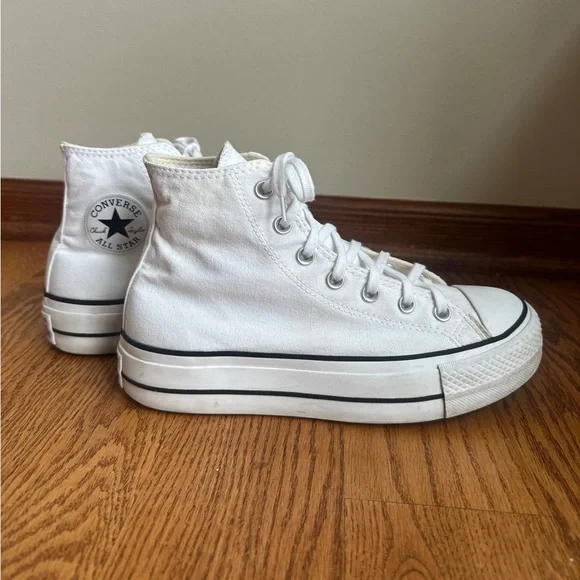 Converse Chuck Taylor Hi Lift Sneakers Womens 8.5 White - Picture 1 of 9